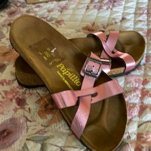 Pink metallic Papillio sandals(birtkenstock)